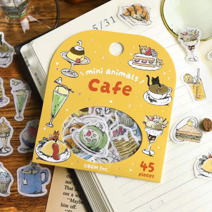 BGM Foil Flake Sticker Mini Animals - Cafe