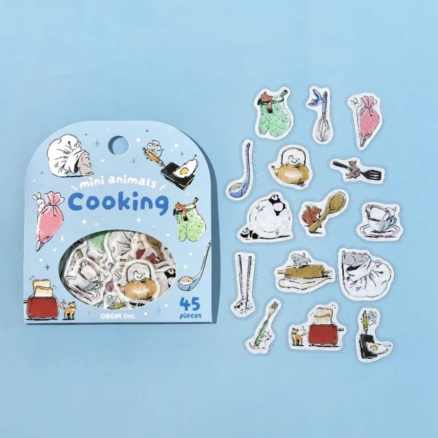 BGM Foil Flake Sticker Mini Animals - Cooking [Flak-klistermärke]