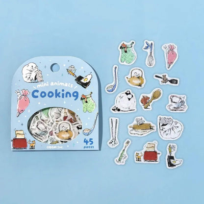 BGM Foil Flake Sticker Mini Animals - Cooking [Flak-klistermärke]