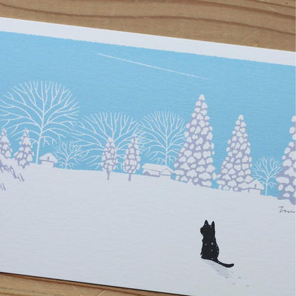 Active Corporation × Toshinori Mori Tabineko Winter Postcard - A Contrail in the Winter Sky