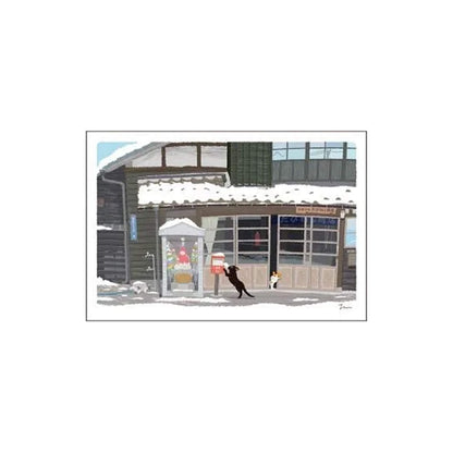 Active Corporation × Toshinori Mori Tabineko Winter Postcard - A Letter from Snow Country