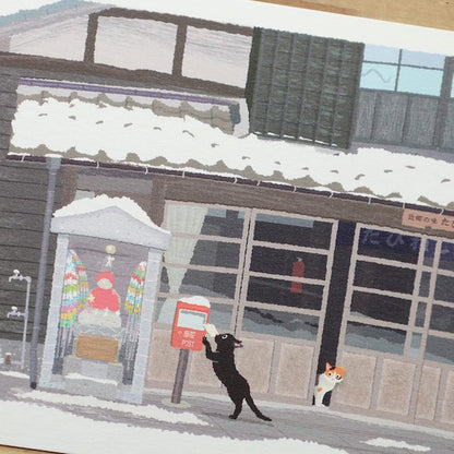 Active Corporation × Toshinori Mori Tabineko Winter Postcard - A Letter from Snow Country