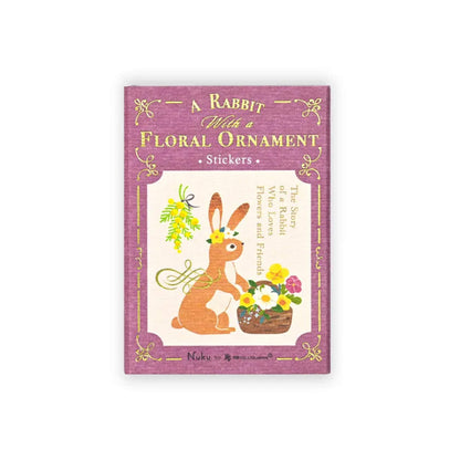NB Nuku RESSA Flake Stickers - A Rabbit with a Floral Ornament