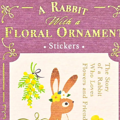 NB Nuku RESSA Flake Stickers - A Rabbit with a Floral Ornament