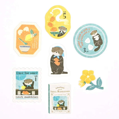 NB Nuku RESSA Flake Stickers - A Sea Otter and Shell Madeleines