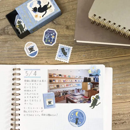 NB Nuku RESSA Flake Stickers - A Story about a Cat Who Stays Up Late
