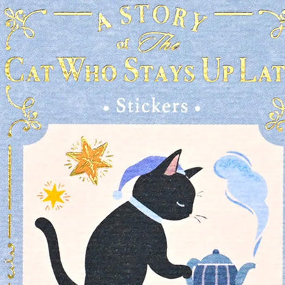 NB Nuku RESSA Flake Stickers - A Story about a Cat Who Stays Up Late