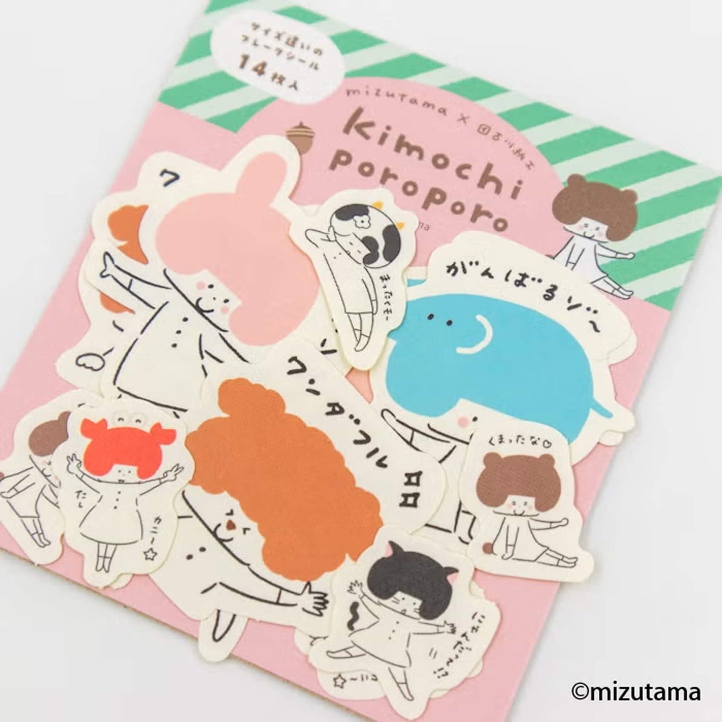 Furukawa Shiko × Mizutama Kimochi Poroporo Flake Stickers - Animals [Flak-klistermärke]