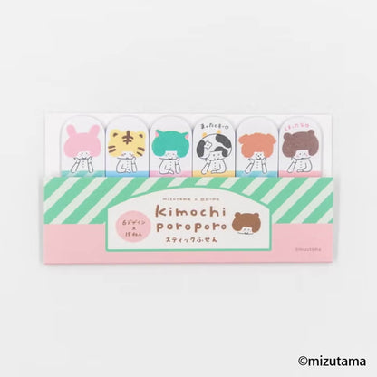 Furukawa Shiko × Mizutama Kimochi Poroporo Sticky Note Tabs - Animals [Självhäftande anteckningslappar]