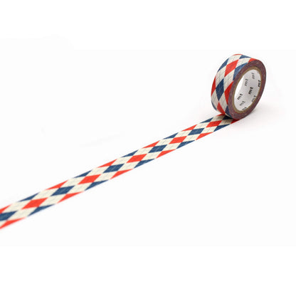 mt deco Washi Tape - Argyle Red [15mm] [Washi Tejp]