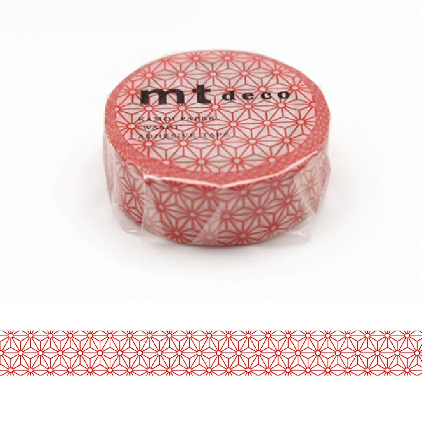 mt deco Washi Tape - Asanoha Pattern - Red [15mm] [Washi Tejp]