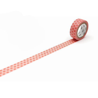 mt deco Washi Tape - Asanoha Pattern - Red [15mm] [Washi Tejp]