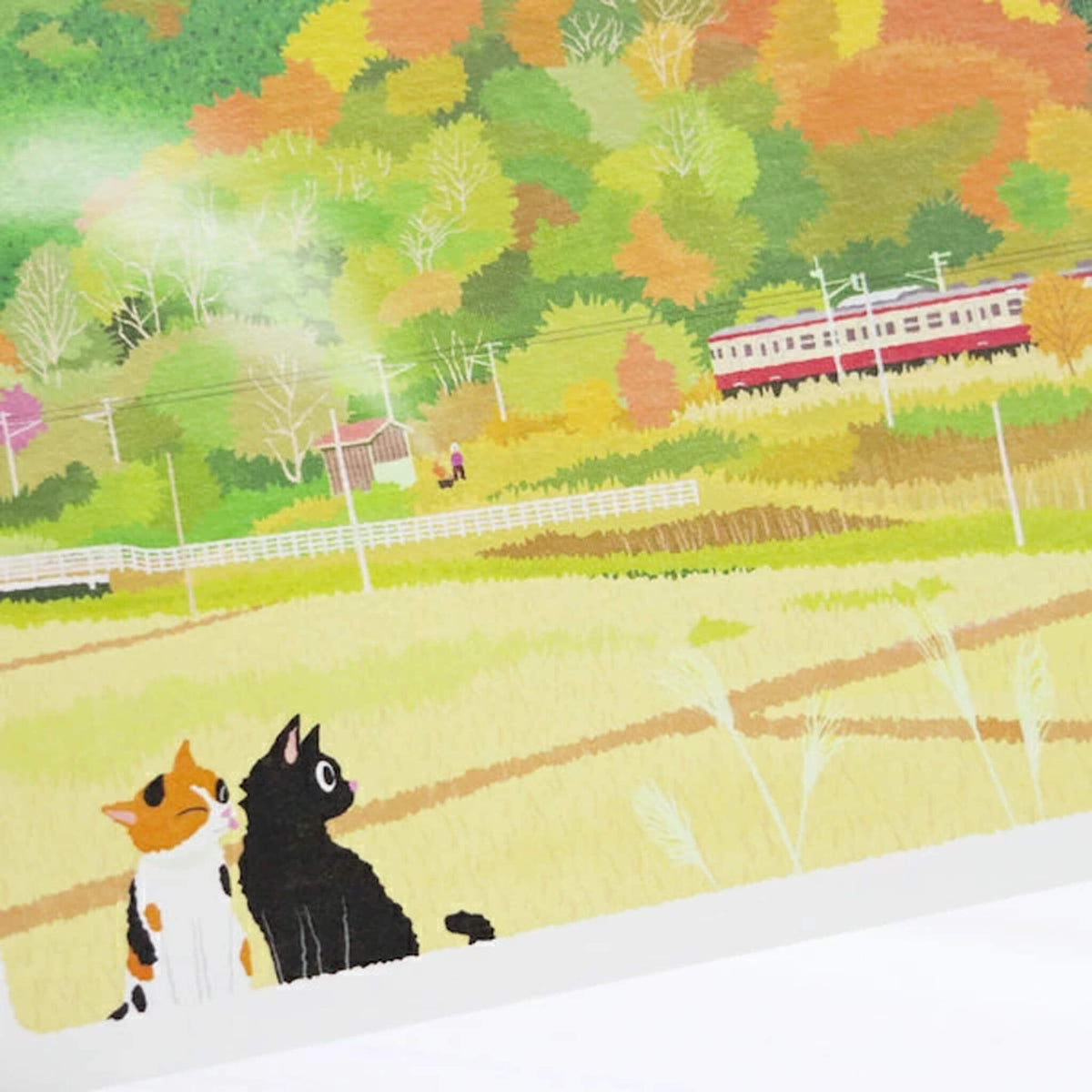 Active Corporation × Toshinori Mori Tabineko Autumn Postcard - Autumn Patchwork