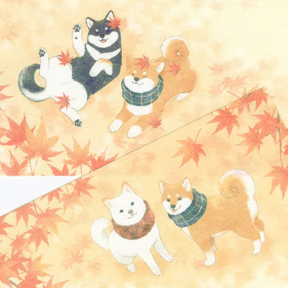 NB Letter Pad - Autumn Scenery: A Walk with Shiba Dogs [Brevblock]