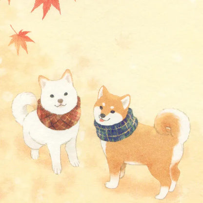 NB Envelopes - Autumn Scenery: A Walk with Shiba Dogs