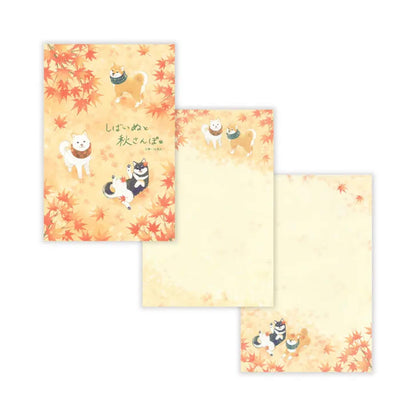 NB Letter Pad - Autumn Scenery: A Walk with Shiba Dogs [Brevblock]