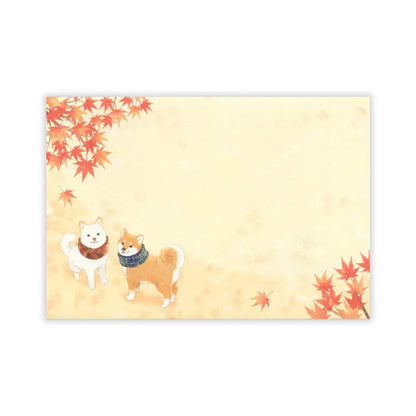 NB Envelopes - Autumn Scenery: A Walk with Shiba Dogs