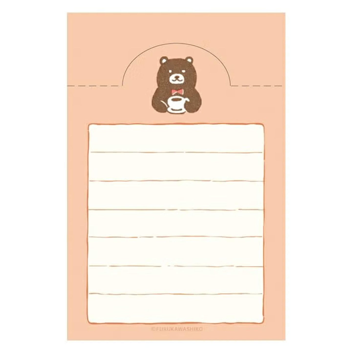 Furukawa Shiko Soebumi Bookmark Memo Pad - Bear - Hontowatashi