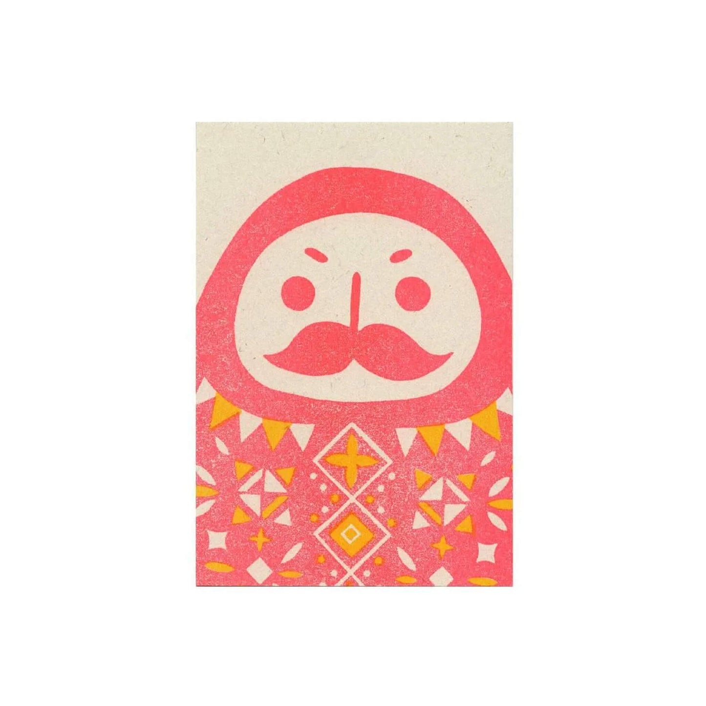 Active Corporation × Umeya / Mori Kanae Retro Printing Postcard - Bearded Daruma [Vykort]