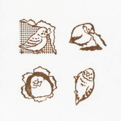 NB Wooden Stamp Mischief in the Margin - Bird