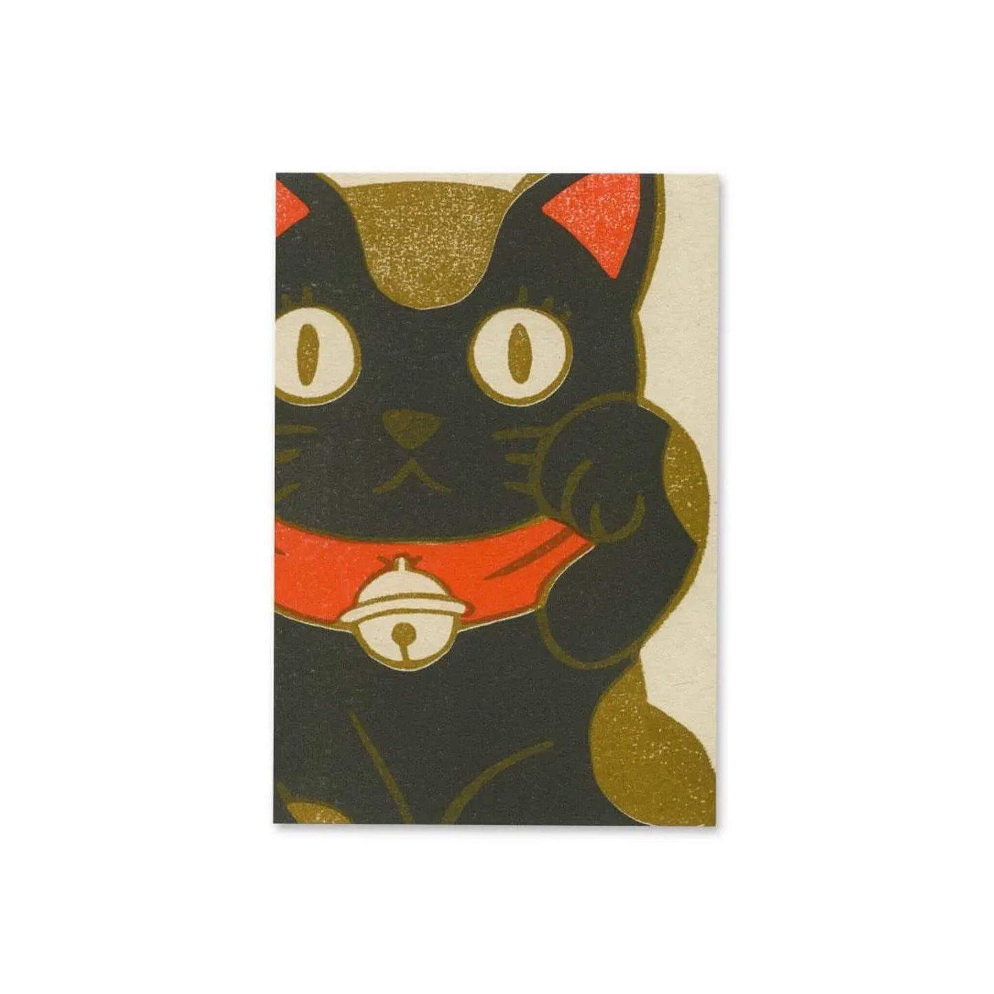 Active Corporation × Umeya / Mori Kanae Retro Printing Postcard - Black Maneki Neko [Vykort]