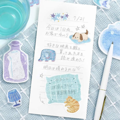 BGM Memo Sticker Fuwari Sketch - Blue
