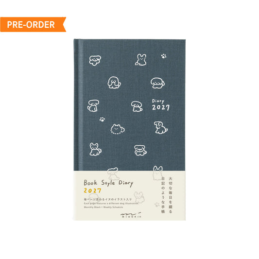 [PRE-ORDER] Midori Book Style Diary 2027 - Dog Navy [B6 Variant]