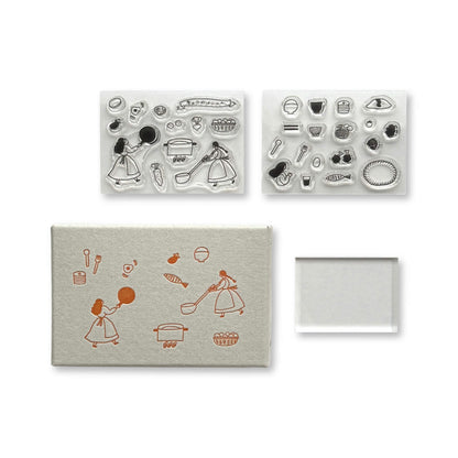 Mizushima × Necktie JIZAI Clear Stamp Box - Motif Set Daily Meals