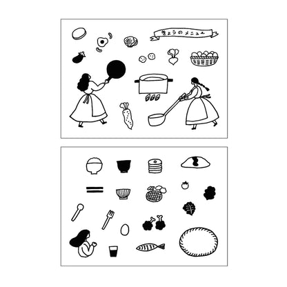 Mizushima × Necktie JIZAI Clear Stamp Box - Motif Set Daily Meals
