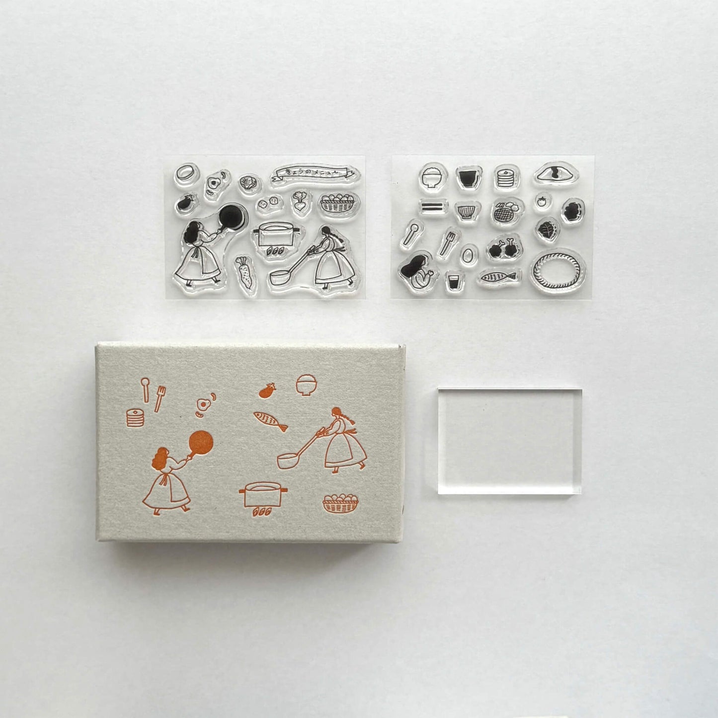 Mizushima × Necktie JIZAI Clear Stamp Box - Motif Set Daily Meals