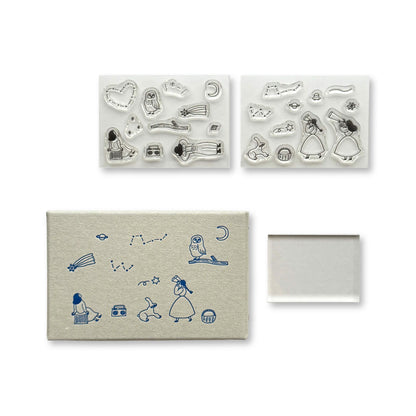 Mizushima × Necktie JIZAI Clear Stamp Box - Motif Set Searching for Stars