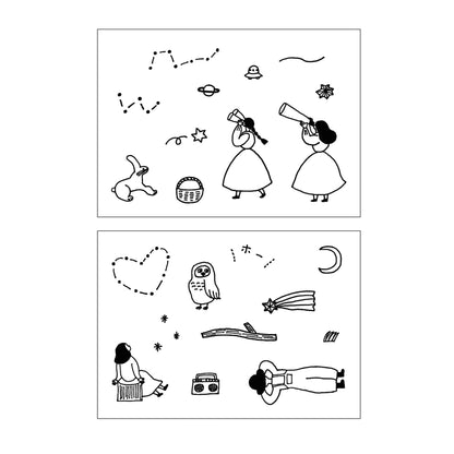 Mizushima × Necktie JIZAI Clear Stamp Box - Motif Set Searching for Stars