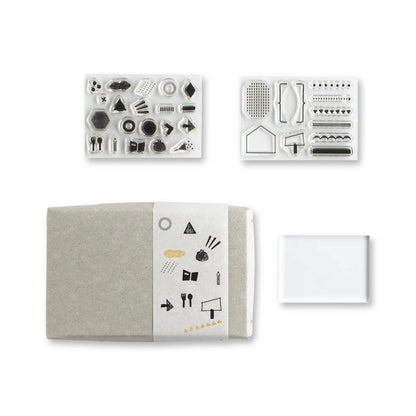 Mizushima JIZAI Clear Stamp Box - Techo Set Rough