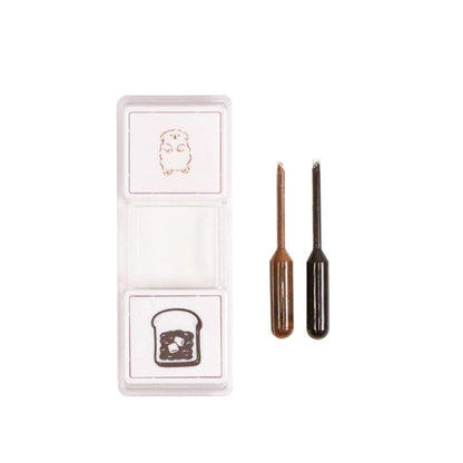 Kutsuwa Hancoco Slide Layer Stamp -  Bread Sleeping Dog [Självfärgande stämpel]