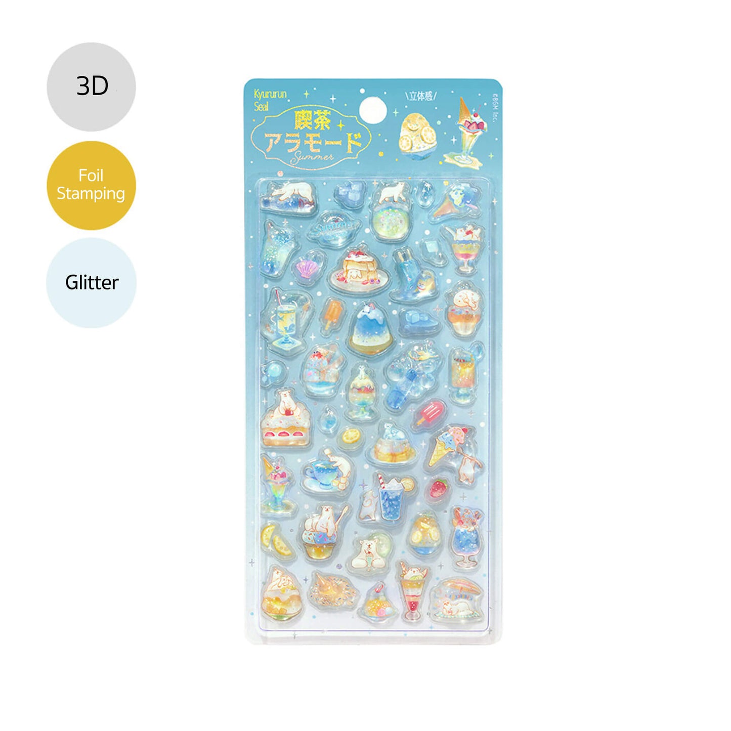 BGM Kyururun 3D Sticker 2026 Summer Limited - Café à la Mode [Klistermärkeark]