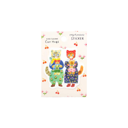 Cozyca Waterproof Sticker - Cat Hugs