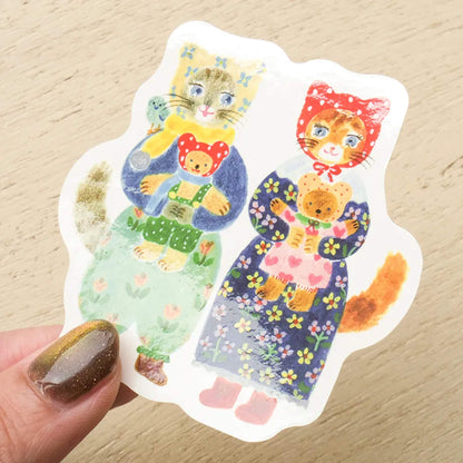 Cozyca Waterproof Sticker - Cat Hugs [Klistermärke]