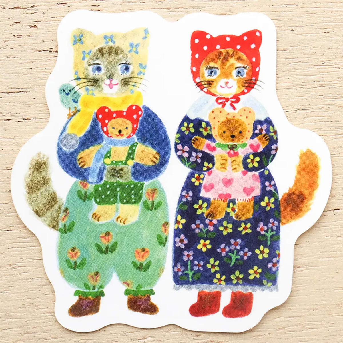 Cozyca Waterproof Sticker - Cat Hugs [Klistermärke]