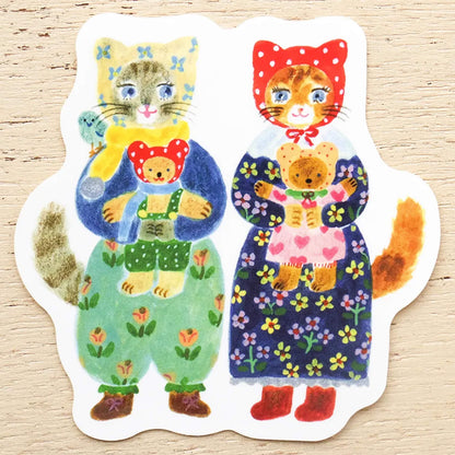Cozyca Waterproof Sticker - Cat Hugs [Klistermärke]