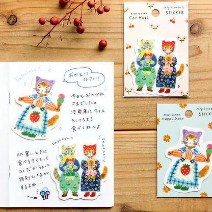 Cozyca Waterproof Sticker - Cat Hugs [Klistermärke]