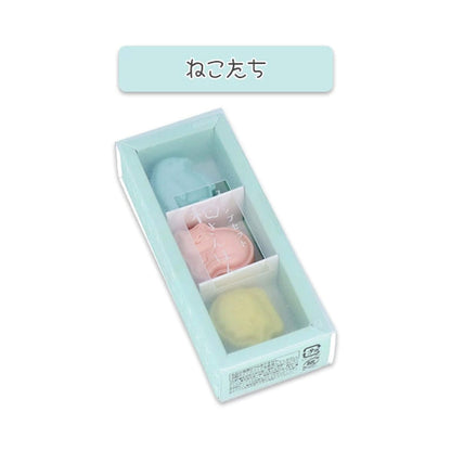 Sun-Star Wasanpon 3-Piece Stamp Set - Cat & Friends