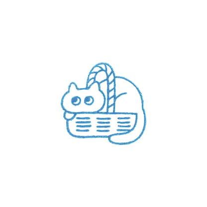 King Jim HITOTOKI Kori Jirushi Ice Cube Stamp Small -  Cat in a Basket [Klara stämpel]