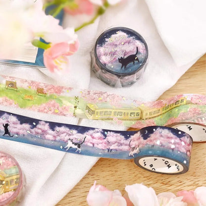 BGM Foil Washi Tape 2026 Sakura Limited - Cats and Hanakari [20mm Width] [Washi Tejp]