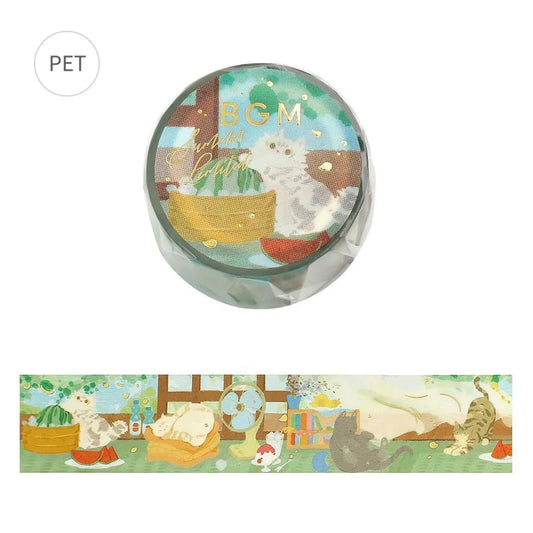 BGM Foil Clear Tape 2026 Summer Limited - Cats on Summer Vacation [PET-filmtape]