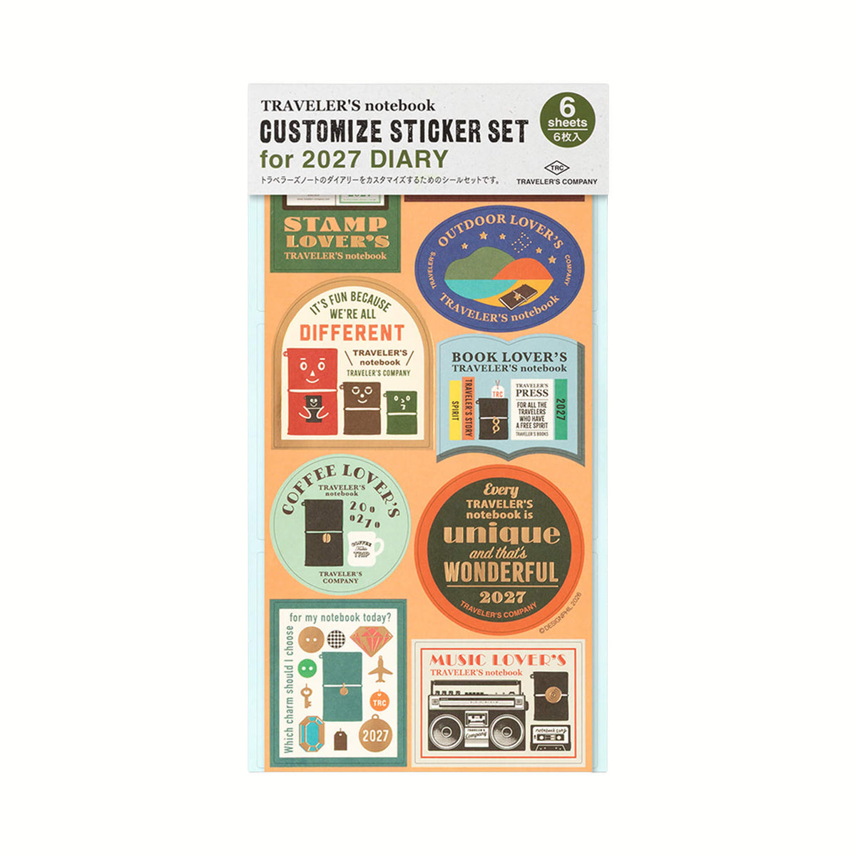 TRAVELER'S notebook 2027 - Customized Sticker Set