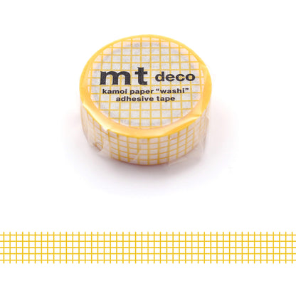 mt deco Washi Tape - Grid - Dandelion [15mm] [Washi Tejp]