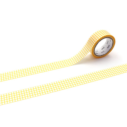 mt deco Washi Tape - Grid - Dandelion [15mm] [Washi Tejp]