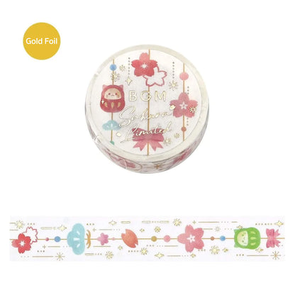 BGM Foil Washi Tape 2026 Sakura Limited - Sakura Decorations [15mm Width] [Washi Tejp]