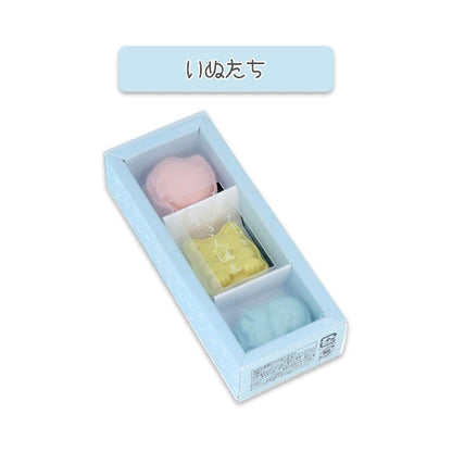 Sun-Star Wasanpon 3-Piece Stamp Set - Dog & Friends [Gummistämpel]