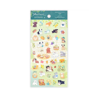 NB Mattari Animals Sticker Sheet - Dog × Picnic